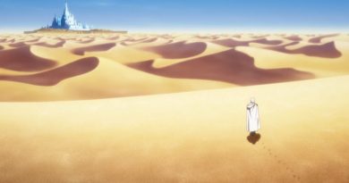 Holy Knight Bedivere walks across the desert in search of Camelot
