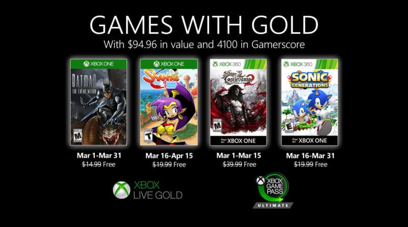Games With Gold: March - Banner