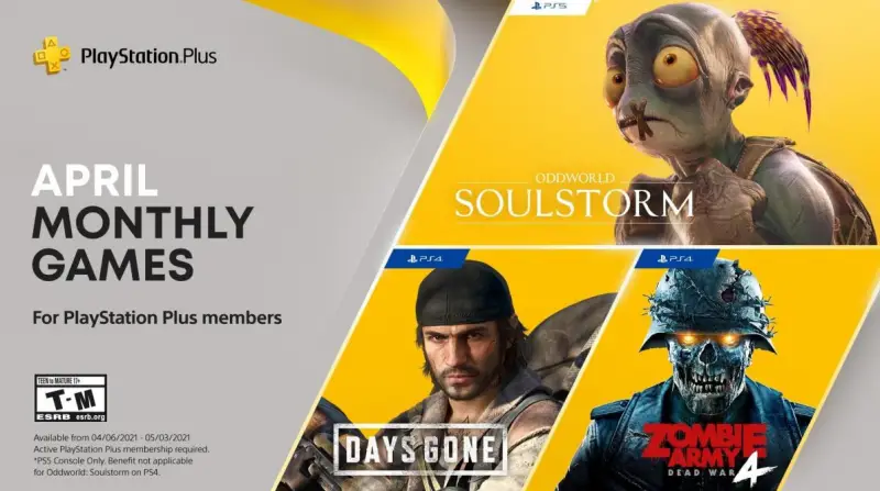 Sony Announces Days Gone, Oddworld: Soulstorm, and Zombie Army 4: Dead War as April’s PS Plus Games