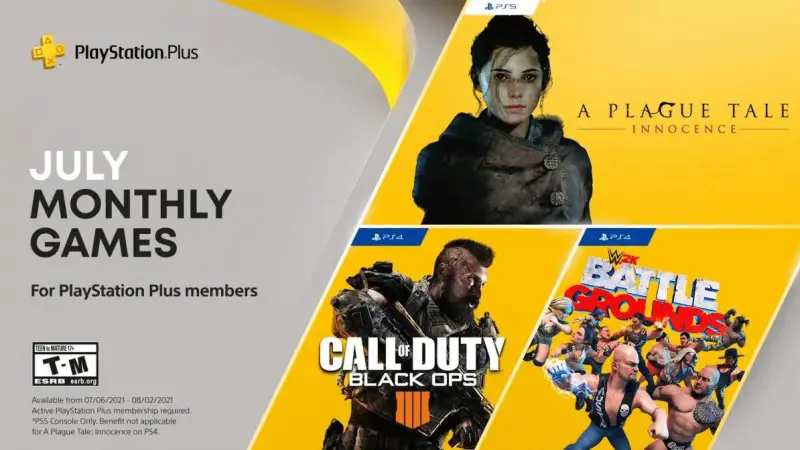 July’s PlayStation Plus Games Revealed to be Call of Duty: Black Ops 4, WWE 2K Battlegrounds and, A Plague Tale: Innocence