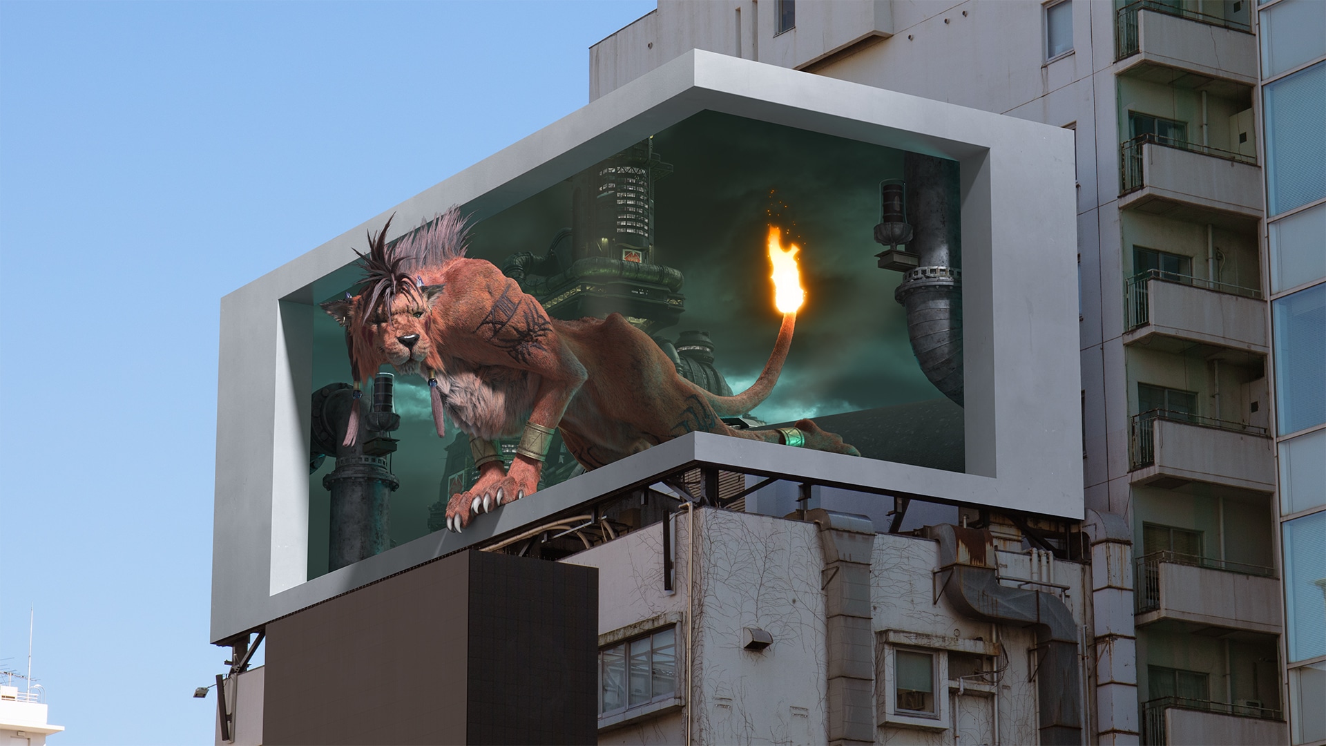 The Cuddlesome Red XIII Will Appear On A Billboard At Omotesando; Merchandise Giveaway Campaign