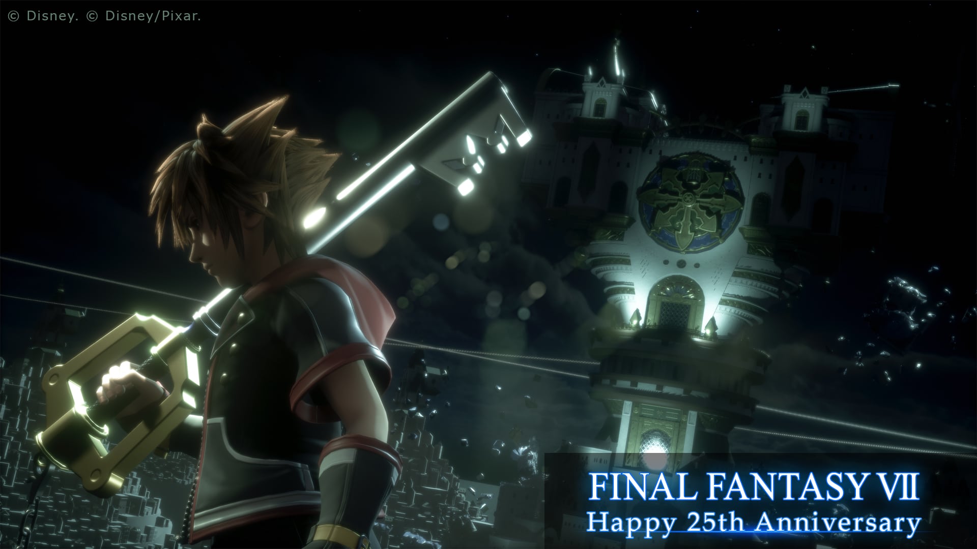 Kingdom Hearts Shares Commemoratory Final Fantasy VII 25-Year Anniversary Art; Sora In Scala ad Caelum
