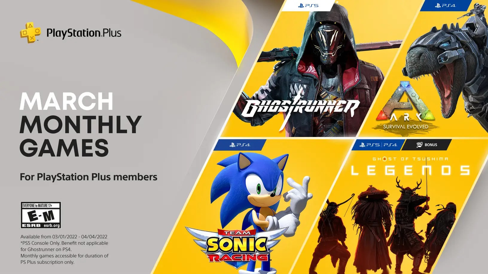 PlayStation Plus Announces March 2022 Free Game Lineup