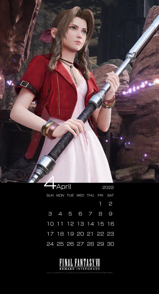 Final Fantasy VII Remake Shares April Aerith Wallpaper & Calendar