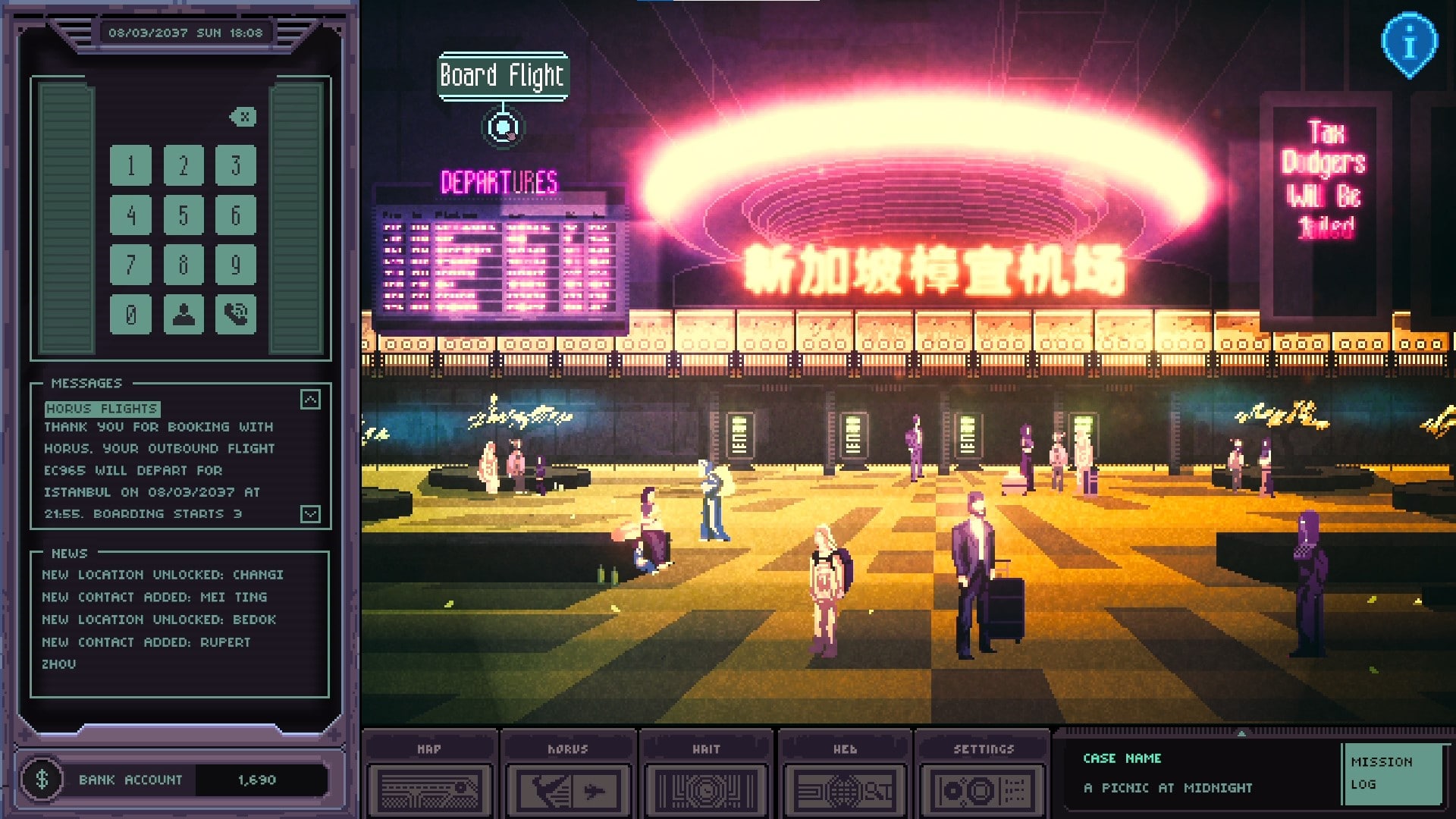 A typical navigation screen in Chinatown Detective Agency.