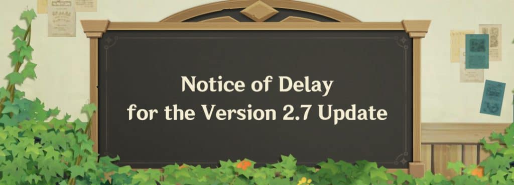 genshin impact delay notice