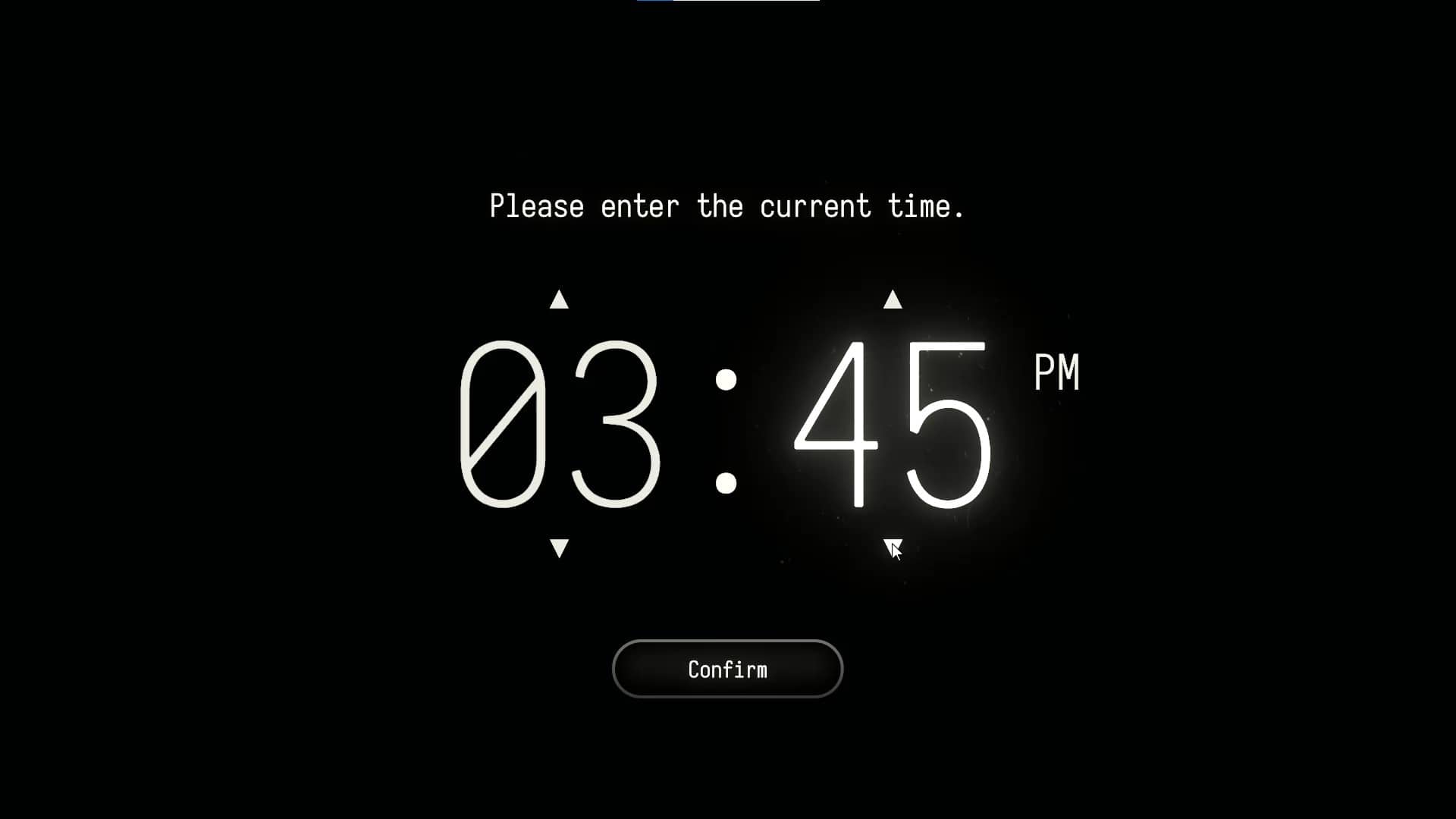 The Stanley Parable Ultra Deluxe asks you to set the time upon startup.