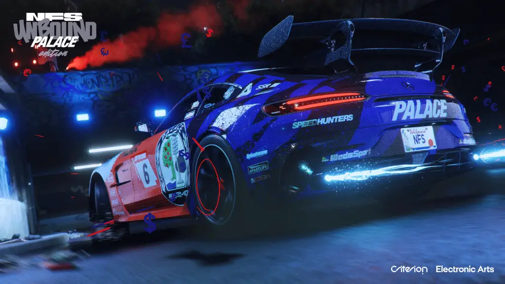Need for Speed Unbound ExpressYourself Screenshot03 PalaceEdition DrivingEffects 3840x2160 logo