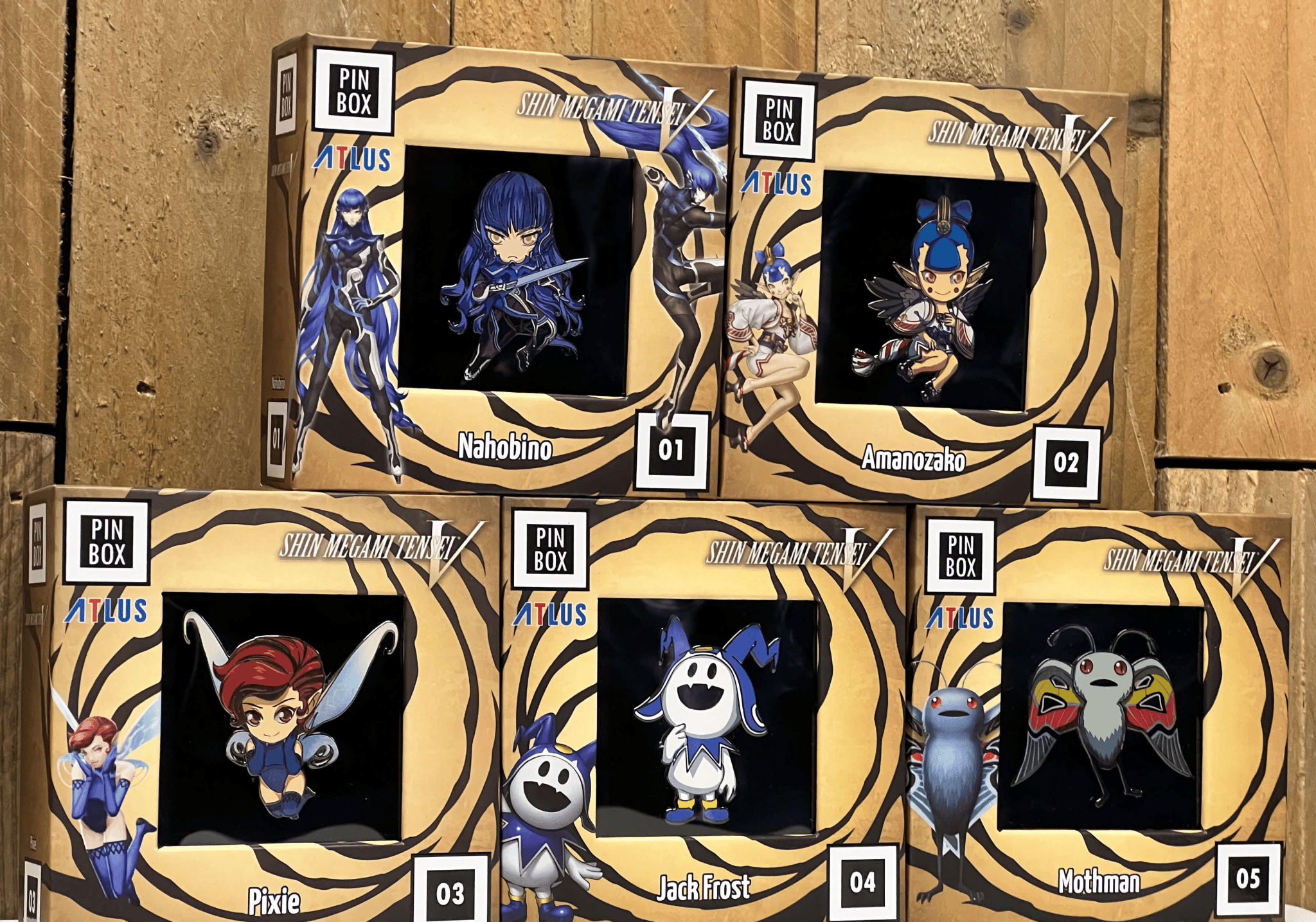 Shin Megami Tensei V Pins Revealed by Pin Box, Pre-Orders Available + June 2023 Shipments; Nahobino & Iconic Demons