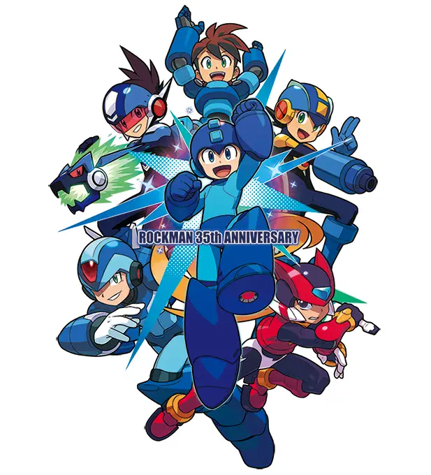 Mega Man Reveals New 35th Anniversary Art; Cafe Collab & New Merchandise Announced
