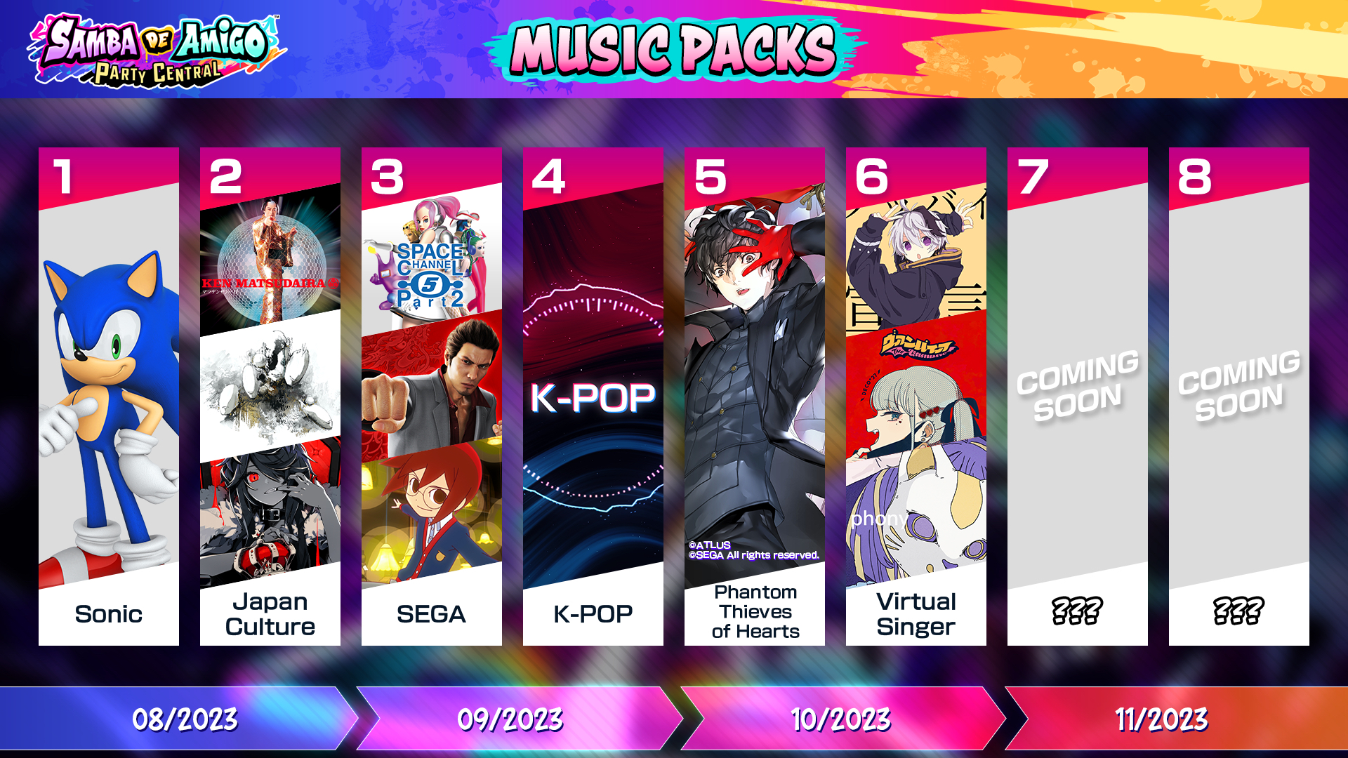 Samba de Amigo: Party Central Announces Persona 5 DLC Pack for October 2023; K-Pop Music Pack Now Available