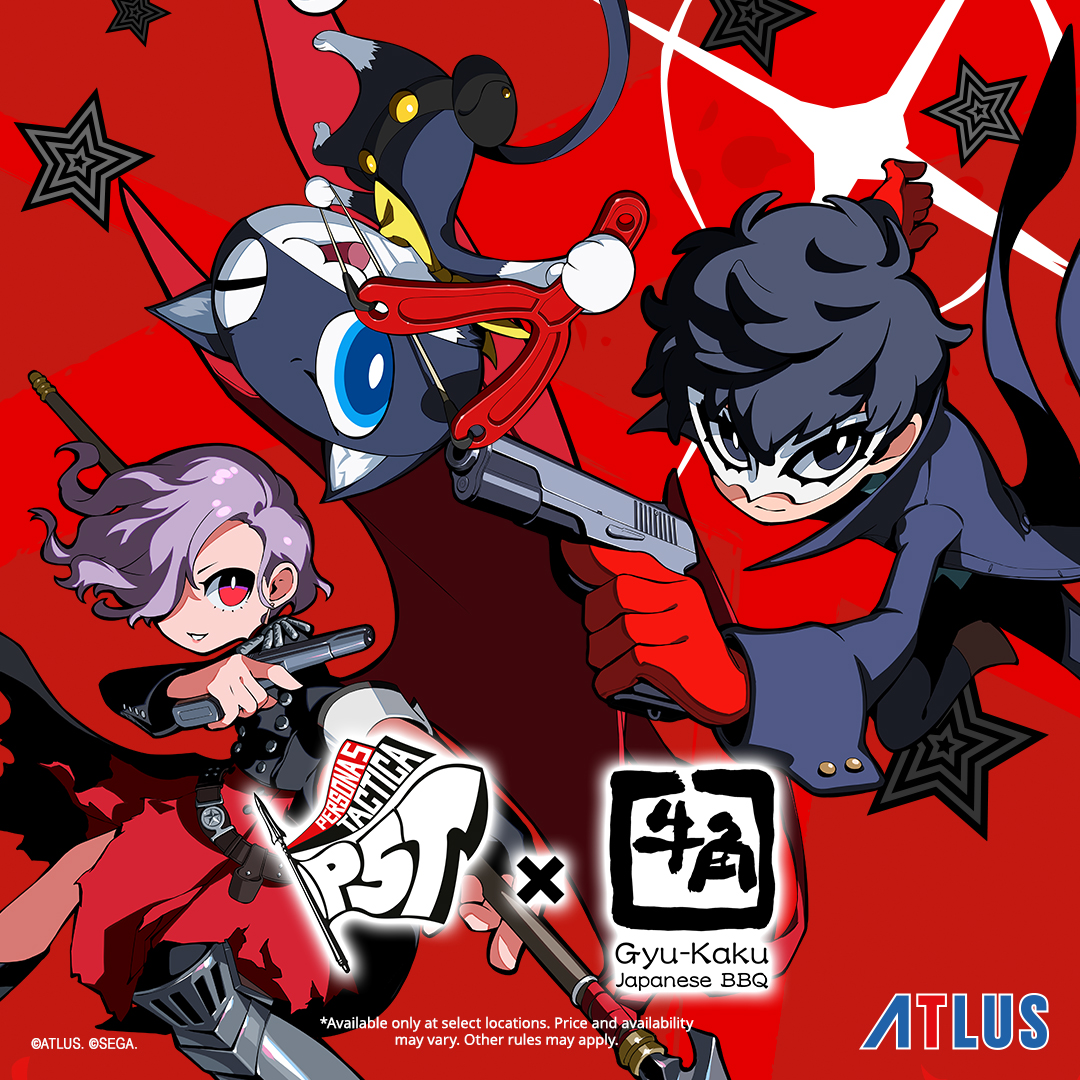 Atlus Announces Persona 5 Tactica Gyu-Kaku Japanese BBQ Collab Featuring Drinks & Keychains