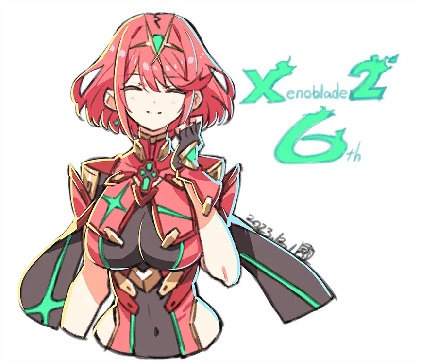 Xenoblade Chronicles 2 Character Designer Shares 6th Anniversary Art Featuring Pyra